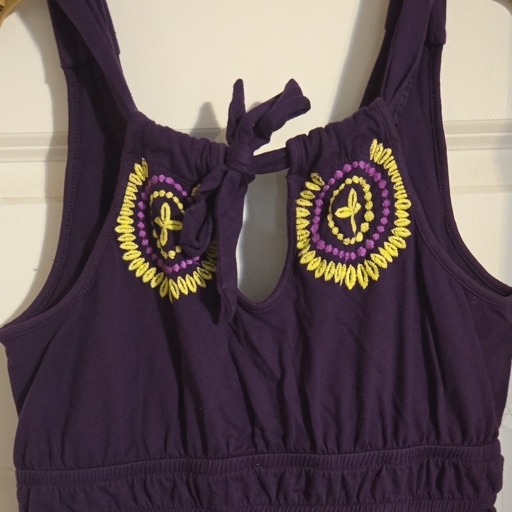 Athleta Purple Tank Top Embroidered